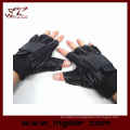 Swat Half Finger Airsoft Supple Leather Combat Gloves